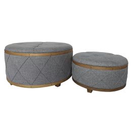 Descalzadora Scandi DKD Home Decor Gris Claro Natural 80 x 43 x 80 cm Set de 2