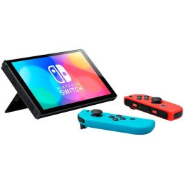 Nintendo SWITCH OLED BLRD Switch OLED 7" Azul Neón/Rojo Neón, 64GB con Base, 2 Joy-Con y Puerto LAN