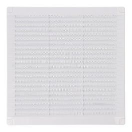 Edm Rejilla ventilación cuadrada ABS con tapones y mosquitera 250x250x7mm blanca