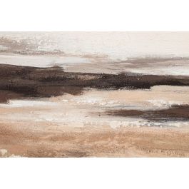 DKD Home Decor Cuadro Moderno Abstracto Beige Blanco Lienzo PS 142.5 x 72.5 x 4.5 cm (2 Unidades)