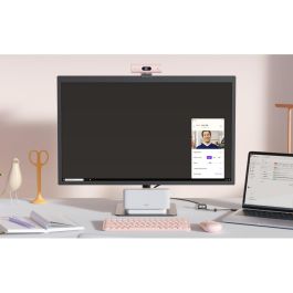 Logitech Webcam Brio 500 Rosa Full HD 1080p 4MP 90° con Clip de Montaje Universal USB-C Plug and Play Rightlight 4 HDR
