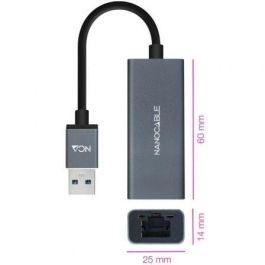 Nanocable 10.03.0405 Conversor Adaptador USB 3.0 a Ethernet RJ45 Gigabit (10/100/1000 Mbps), Aluminio Gris, 15 cm, Plug & Play Nanocable 10.03.0405 Conversor Adaptador USB 3.0 a Ethernet RJ45 Gigabit (10/100/1000 Mbps), Aluminio Gris, 15 cm, Plug & Play