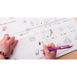 WEDO Regla de escritorio Lineal 30 cm Plástico Transparente – Medidas en cm y mm – 1 pieza