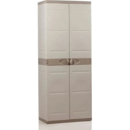 Plastiken TITANIO Armario Alto 2 Puertas con Estantes 70x44x176 cm Beige y Gris Pardo Gama Interior y Exterior Precio: 133.79000008. SKU: B15CYT8J4H