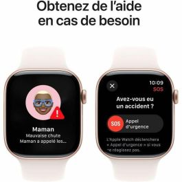 Apple Watch Series 10 GPS - 46 mm - Caja de aluminio en oro rosa - Correa deportiva color rubor claro - M/L