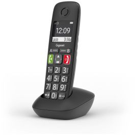 Gigaset E290HX Teléfono DECT Inalámbrico con Altavoz y Botones Grandes, Agenda 150 Contactos, Negro