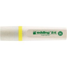 Edding Marcador Fluorescente Ecoline 24-005, Color Amarillo, Punta de Cincel, Tinta a Base de Aceite, Recargable
