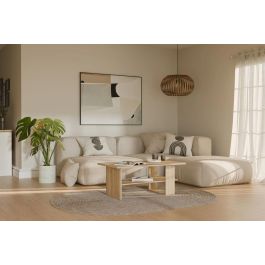 Mauvella Mesa de Centro Rectangular CFTT5212D108 en Roble con 2 Estantes, 110 x 60 x 45 cm