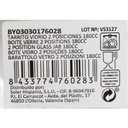 Tarrito de Vidrio 2 Posiciones 180 cc - Mediterraneo (60 Unidades) Tarrito de Vidrio 2 Posiciones 180 cc - Mediterraneo (60 Unidades)