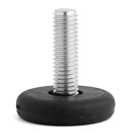 Herrajes Alk 486.63 Pie Nivelador Antideslizante TINI M8 Ø30mm Acero Plástico Zincado-Negro para Muebles y Estructuras