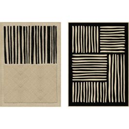 DKD Home Decor Cuadro Decorativo Mural Urban Beige y Negro con Marco PS y Lienzo, 143x103x4.5 cm (Alto x Ancho x Profundo), Pack de 2 Unidades