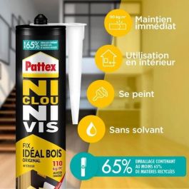 Pattex ni tornillo Ni Ni Chrono - Lote de 2 cartuchos 310ml 380g + 1 gratis Pattex ni tornillo Ni Ni Chrono - Lote de 2 cartuchos 310ml 380g + 1 gratis