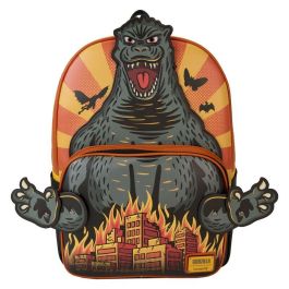 Loungefly Mochila Godzilla Toho 45cm de Piel Vegana, Tirantes Ajustables, Compartimento Principal con Cremallera y Bolsillo Frontal