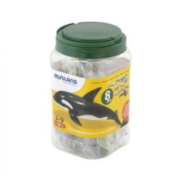 Bote Con Asa 8 Figuras Animales Marinos + Guia Didactica