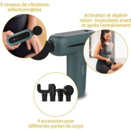Medisana MG 200 Pistola de masaje 5 niveles de percusión Gris/Verde 50 dB Medisana MG 200 Pistola de masaje 5 niveles de percusión Gris/Verde 50 dB