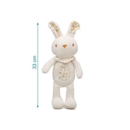 KioKids Peluche Conejito Blanco Suave Blandito Poliéster para Bebé Recién Nacido +0 Meses. Ideal para Cuna, Abrazos y Juego. Regalo.