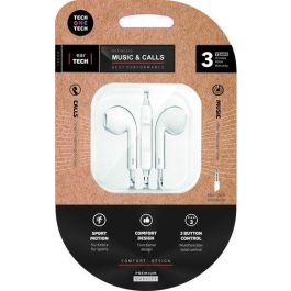 Tech One Tech Auriculares Eartech conector mini-jack 3,5mm blancos, con micrófono y control de volumen, compatibles con Apple, Android y Windows, cable 1,2m Precio: 4.88999962. SKU: B1F7REPED3