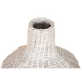 DKD Home Decor Jarrón Urban Decorativo de Pie - Set de 3 Jarrones de Ratán y Metal en Blanco Roto, 25x25x80 cm DKD Home Decor Jarrón Urban Decorativo de Pie - Set de 3 Jarrones de Ratán y Metal en Blanco Roto, 25x25x80 cm