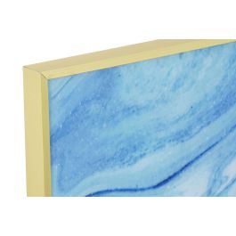 DKD Home Decor Cuadro Moderno Azul Dorado 2.5 x 120 x 80 cm Cristal y Aluminio (2 Unidades)