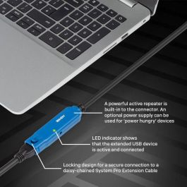 Lindy USB 3.0 Active Extension Pro 10m Cable de Extensión Activa SuperSpeed