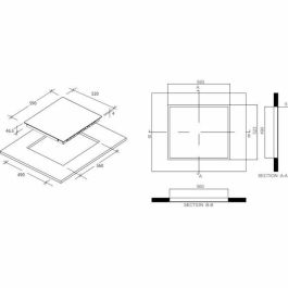 Rosieres RKD73CT Placa Vitrocerámica 3 fuegos 5500W Controles Táctiles 59x52cm Rosieres RKD73CT Placa Vitrocerámica 3 fuegos 5500W Controles Táctiles 59x52cm