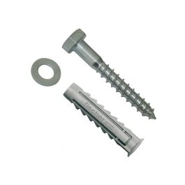 Fischer wl sw12 Kit de Tacos y Tornillos para Fijación, Ø7x60mm (tacos) y Ø7x65mm (tornillos), Blíster 4 Unidades, Uso Exterior.