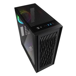 Sharkoon RGB Wave Caja de PC Negra Tipo Escritorio con 3 Ventiladores 120mm Preinstalados y Soporte Discos 2.5/3.5
