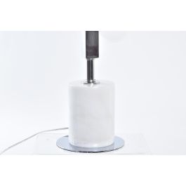 DKD Home Decor Lámpara Sobremesa Moderno Blanco Plateado Mármol Cristal 15 x 68 x 15 cm