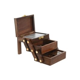 Juego Colonial DKD Home Decor Marron Dorado 10 x 10 x 13 cm Set de 4