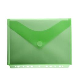 Dosier Sobre Office Box Fuelle Pp Velcro A4+ Multitaladro Verde Transparente 10 unidades Precio: 13.50000025. SKU: BIX35736