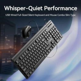 Vention KTYBG-EN Combo Teclado y Ratón con Cable USB-A, 104 Teclas (Inglés), Ratón 1000 DPI, Negro