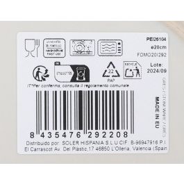 La Mediterranea Plato Postre Ø20 cm "Peixe" Monaco Brillo (12 Unidades)