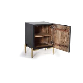 Giner y Colomer Mesita Noche Madera Mango Nogal Oscuro 60x43x40 cm