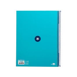 Cuaderno Espiral A4 Micro Antartik Tapa Forrada 80H 90 gr Cuadro 5 mm 1 Banda 4 Taladros Turquesa