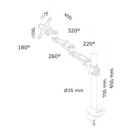 Soporte de Mesa para Pantalla Neomounts FPMA-D935G 10" 30"