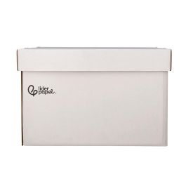 Cajon Contenedor Liderpapel Carton Automatico Para 3 Cajasarchivo Def. Folio - 4 Archivadores A-Z 387x333x260 mm 5 unidades