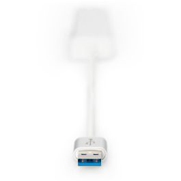 DIGITUS Adaptador USB-Hub 3 Puertos USB 3.0 + 1 Puerto LAN Gigabit Ethernet Plata Blanco