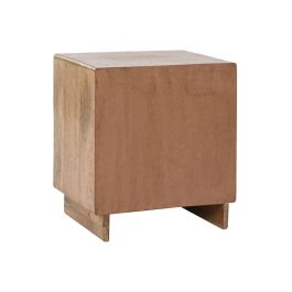DKD Home Decor Mesita de Noche Urban Softedges Natural Marrón 2 Cajones 40x30x45 cm