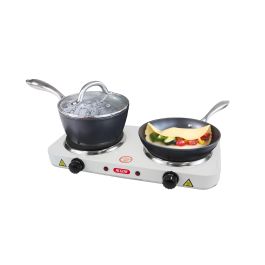 Algon Bbq Cocina Eléctrica 2 Placas 1000W 43.5 cm Largo x 23.5 cm Ancho x 6 cm Alto
