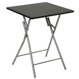 Hespéride Mesa plegable negra 60x60x75cm - PVC + MDF + Acero
