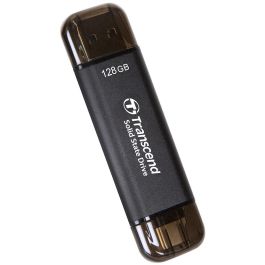 Transcend ESD310C SSD Portátil 128GB USB-C/A 3.2 Gen 2x2, hasta 1050 MB/s, 10 Gbit/s, Negro para Windows/Mac/Android
