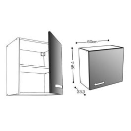 Start Armario de Cocina Blanco Brillante 60x33x55 cm con 1 Puerta y 1 Estante, Estructura Aglomerado, Sin Encimera, Fabricado en Francia