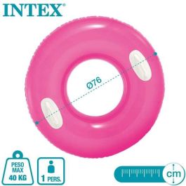 Intex Flotador Rueda Neón Hinchable PVC 76 cm con Asas para Niños +8 Años - Modelos Surtidos