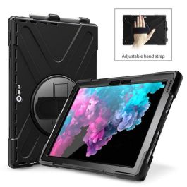 eSTUFF Funda Defender Cuerpo Completo para Microsoft Surface Pro 7+/7/6/5/4 - Protector de Pantalla, Soporte y Antigolpes Negro