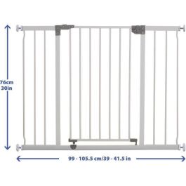 DREAMBABY Barrera de seguridad Extra grande LIBERTY - Por presión - L 99/105.5 x H 75 cm - Blanco