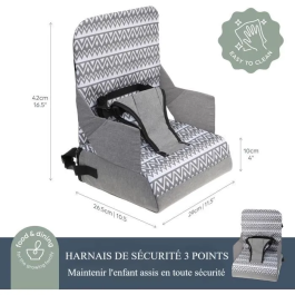 Dreambaby Asiento Elevador Portátil para Comer, Listo para Llevar, Hojas, Azul