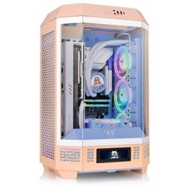 Thermaltake Tower 300 Peach Fuzz Micro Torre para PC Color Durazno, Soporte Ventiladores 120/140mm y Discos Duros 2.5/3.5 Pulgadas
