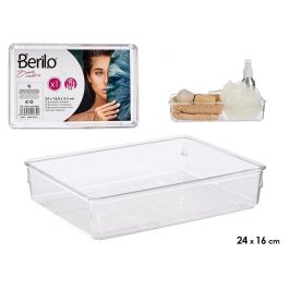 Berilo Bandeja Organizadora Multiusos Plástico Transparente 24 x 15.8 cm (Set de 36) Precio: 51.49999943. SKU: S3602126