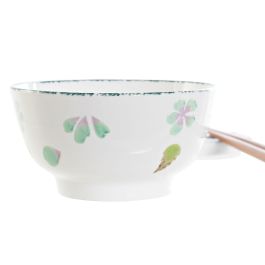 DKD Home Decor Set de 6 Piezas Sushi Oriental 25 x 6.5 x 25 cm Porcelana y Madera Verde Blanco