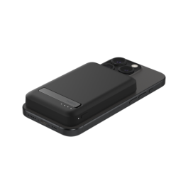 Belkin BPD006BTBK Power Bank 5K con Kickstand, Carga Inalámbrica Qi2 y Compatible MagSafe, 15W, USB-C, Negro